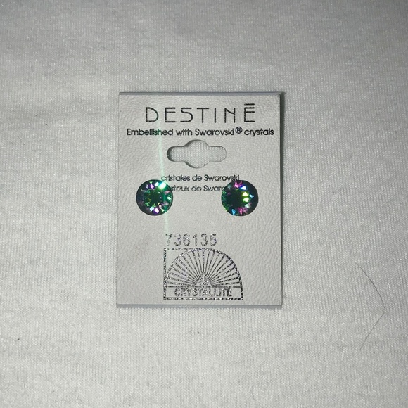 Destine Jewelry - Swarovski Multicolor Unisex Studs